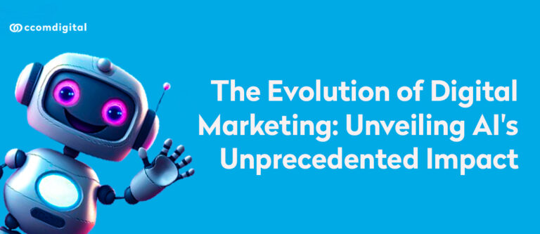 Illustration depicting the evolution of digital marketing: Unveiling AI's unprecedented impact